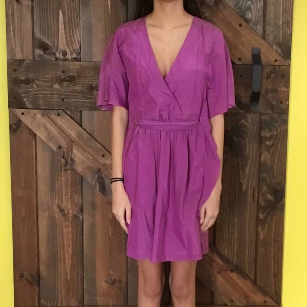 Generra Batwing Dolman Cinch Waist Mini Dress Tunic